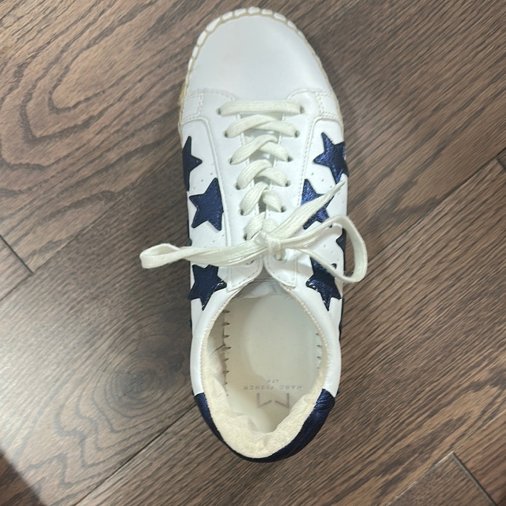 Marc Fisher White and Blue Vintage Sneakers